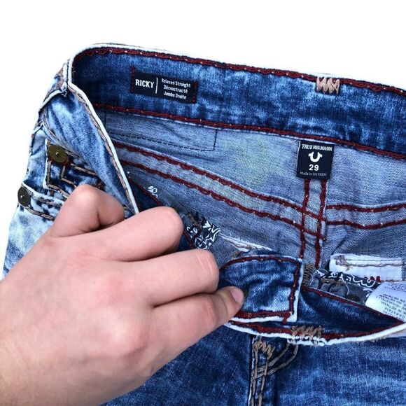 True Religion Jeans Size 29 RICKY SUPER T Blue - Picture 6 of 13